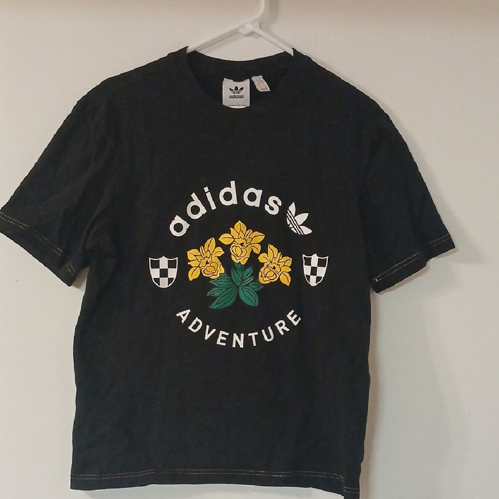 Adidas Black and Yellow Adventure Tee